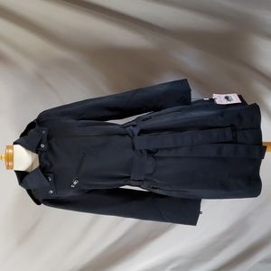 NEW Avec Les Filles Belted Moto Rain Jacket